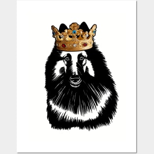 Belgian Tervuren Dog King Queen Wearing Crown Posters and Art